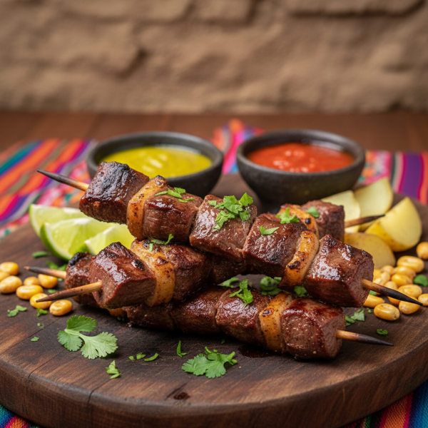Authentic Peruvian Beef Heart Anticuchos recipe