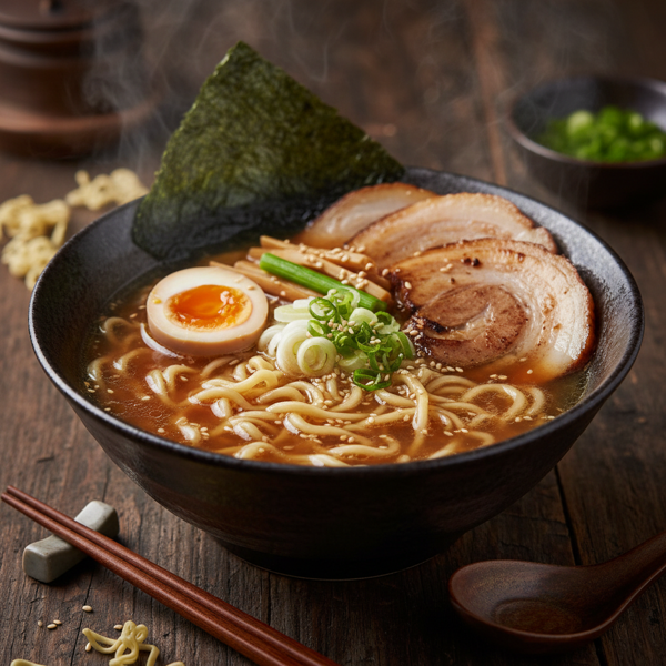 Authentic Shoyu Ramen with Fresh Toppings recipe