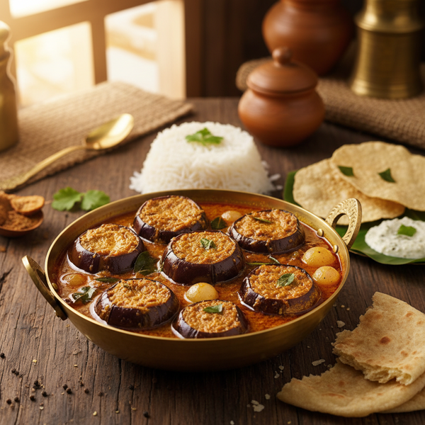 Authentic South Indian Stuffed Eggplant Curry recipe