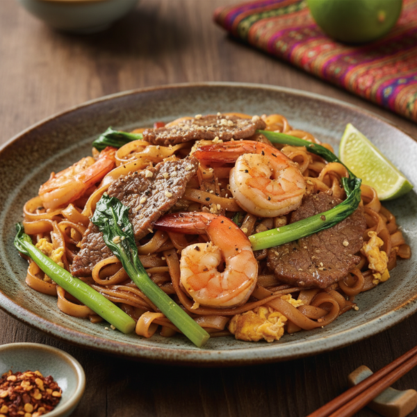 Authentic Thai Pad See-Ew with Beef or Shrimp recipe
