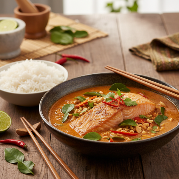 Authentic Thai Panang Curry Salmon recipe