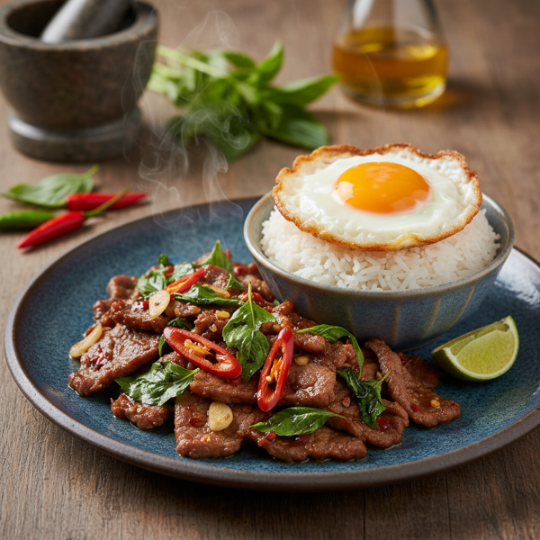Authentic Thai Spicy Basil Beef Stir-Fry recipe