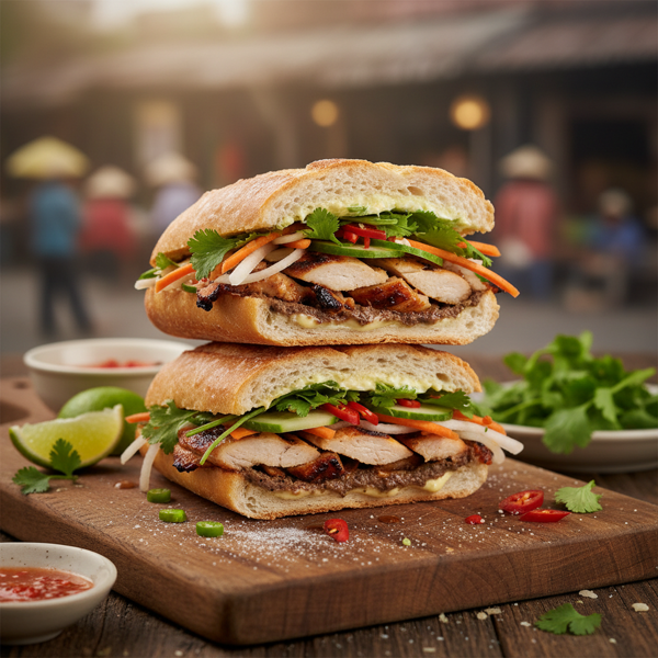 Authentic Vietnamese Grilled Chicken Banh Mi recipe