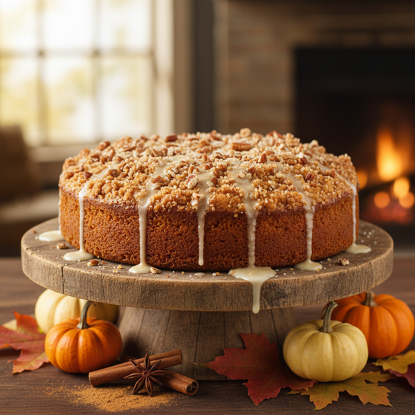 Autumn-Delight Pumpkin Streusel Cake recipe