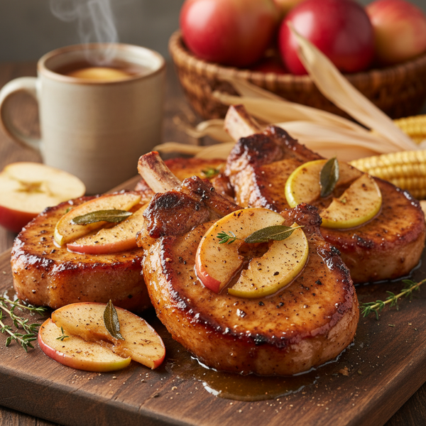 Autumn Apple Cider-Glazed Pork Chops recipe