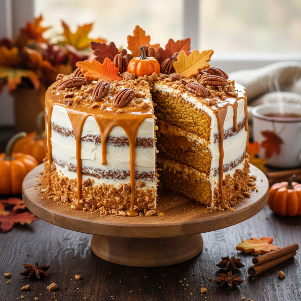 Autumn Bliss Pumpkin Spice Toffee Cake recipe
