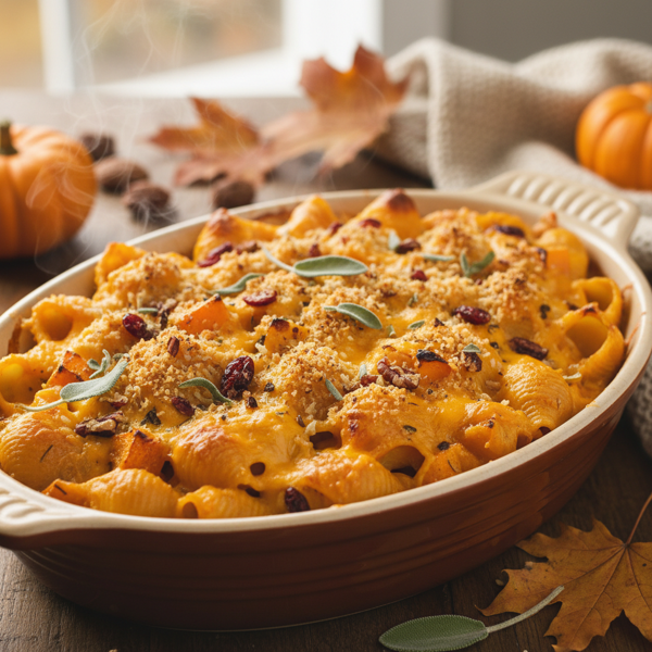 Autumn Butternut Cheddar Pasta Bake recipe