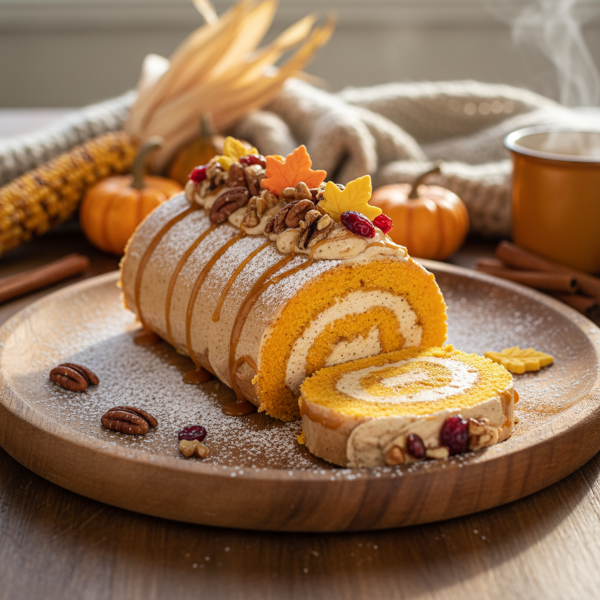 Autumn Delight Butternut Squash Cake Roll recipe
