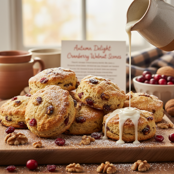 Autumn Delight Cranberry Walnut Scones recipe