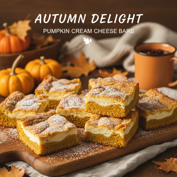Autumn Delight Pumpkin Cream Cheese Bars recipe