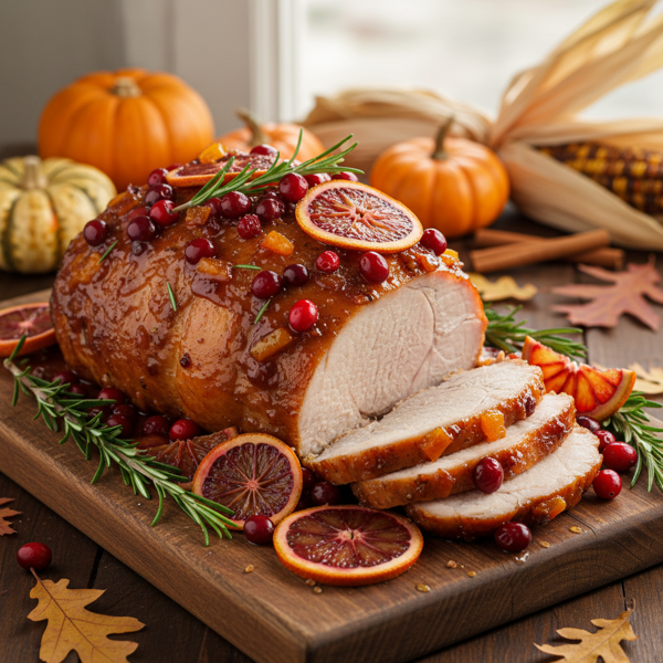 Autumn Glazed Cranberry Orange Pork Roast recipe