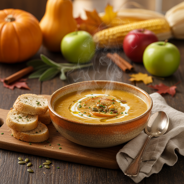 Autumn Harvest Acorn Squash and Apple Bisque recipe