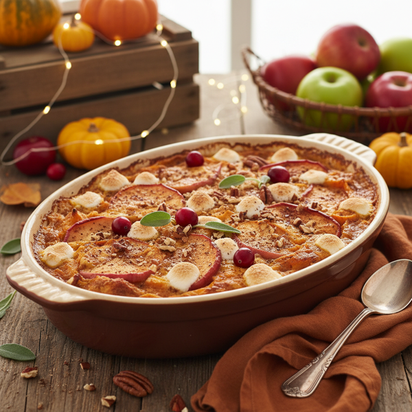 Autumn Harvest Apple Sweet Potato Casserole recipe