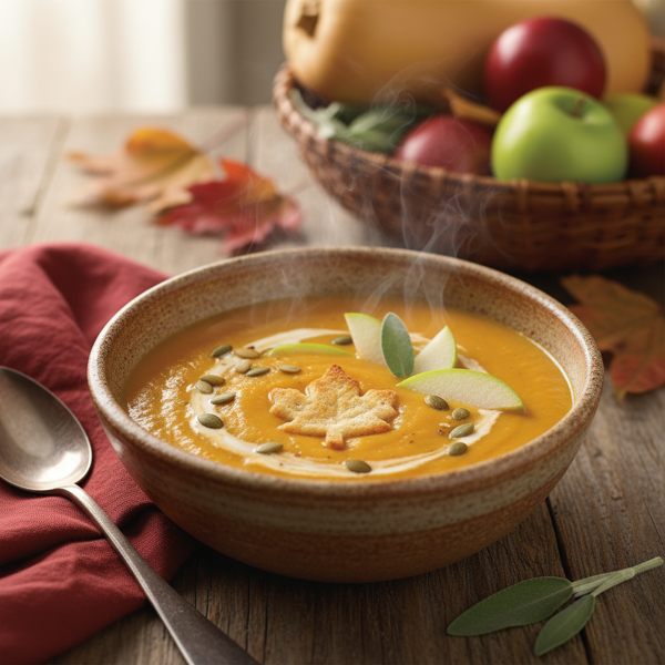 Autumn Harvest Butternut Squash and Green Apple Soup recipe