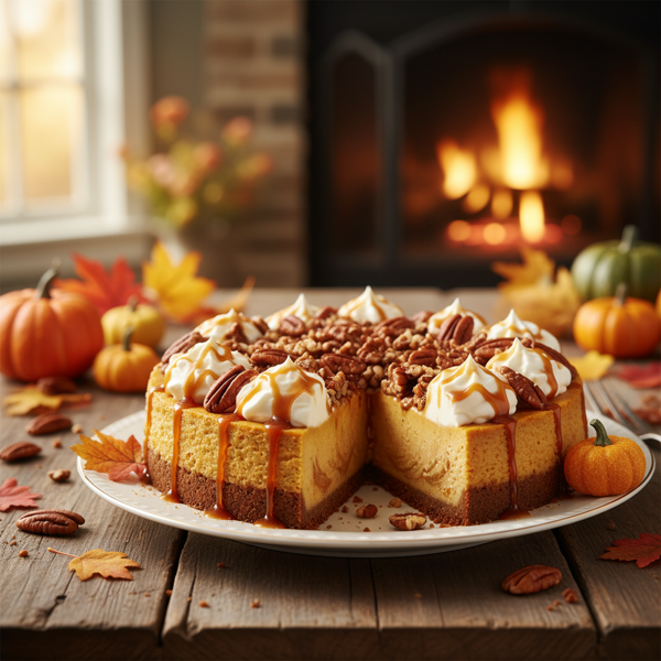 Autumn Harvest Pumpkin Pecan Cheesecake recipe