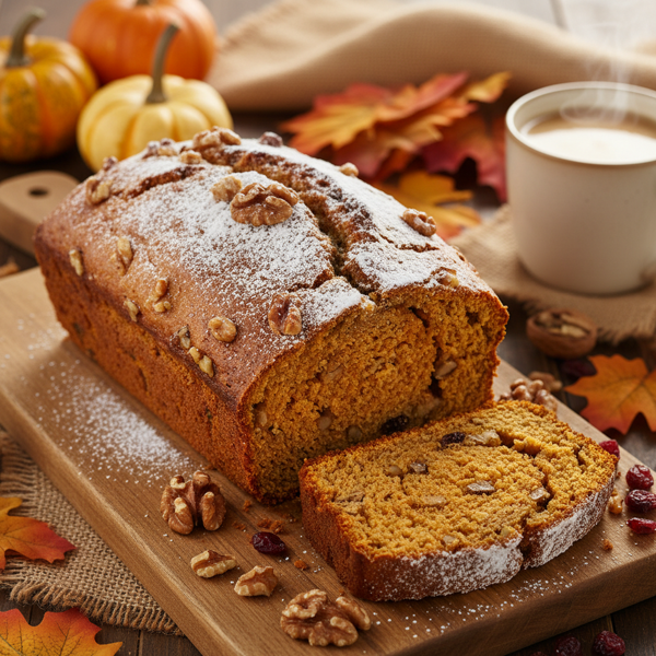 Autumn Harvest Pumpkin Walnut Bread recipe