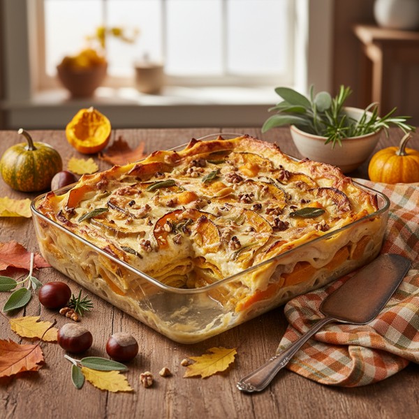 Autumn Harvest Squash & Leek Lasagna recipe