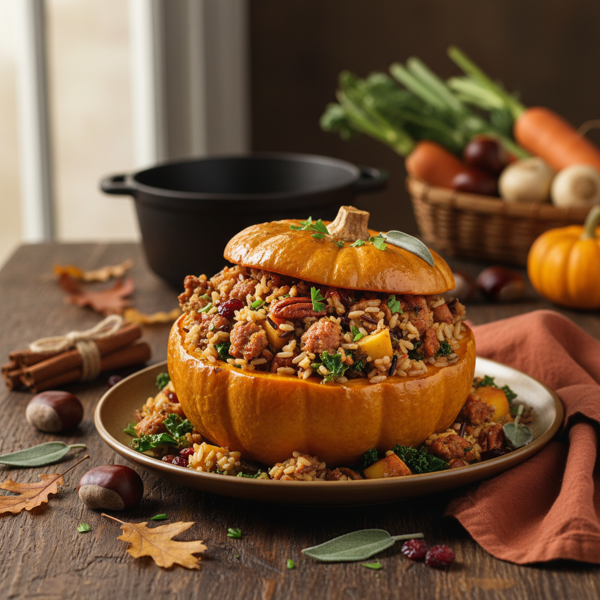 Autumn Harvest Stuffed Buttercup Squash recipe