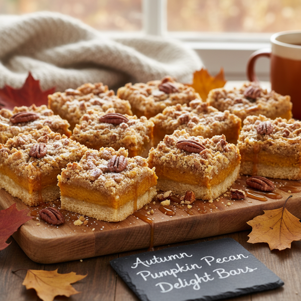 Autumn Pumpkin Pecan Delight Bars recipe