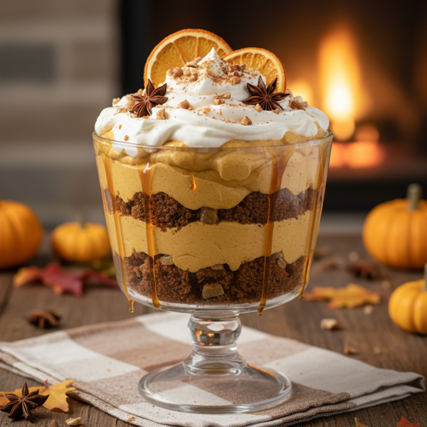 Autumn Spice Pumpkin Gingerbread Trifle recipe