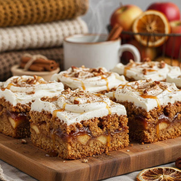 Autumn Spiced Apple Butter Delight Bars with Cream Cheese Frosting recipe