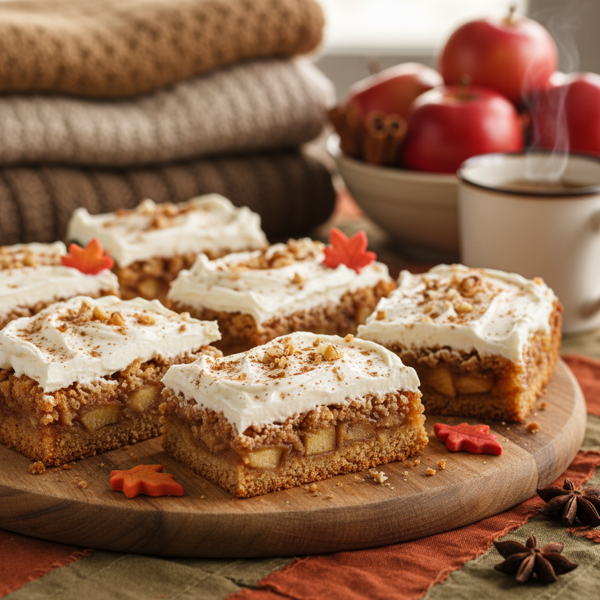 Autumn Spiced Applesauce Delight Bars with Cream Cheese Frosting recipe