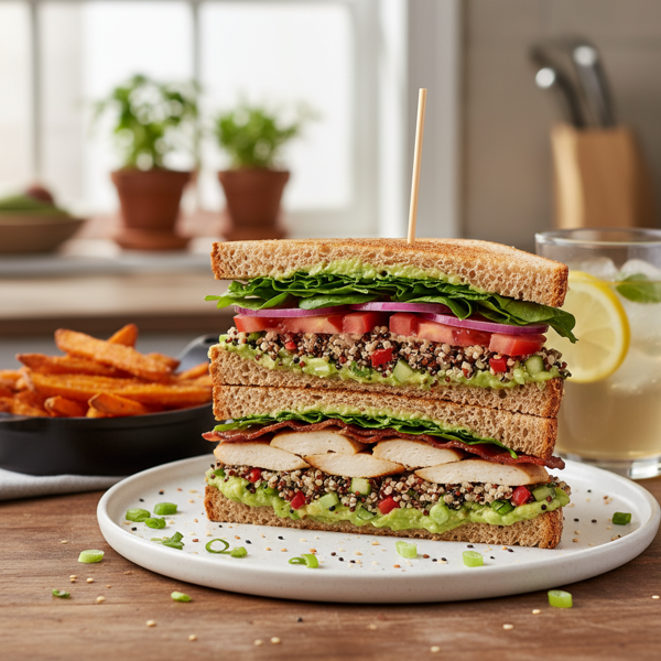 Avocado Quinoa Delight Club Sandwich recipe