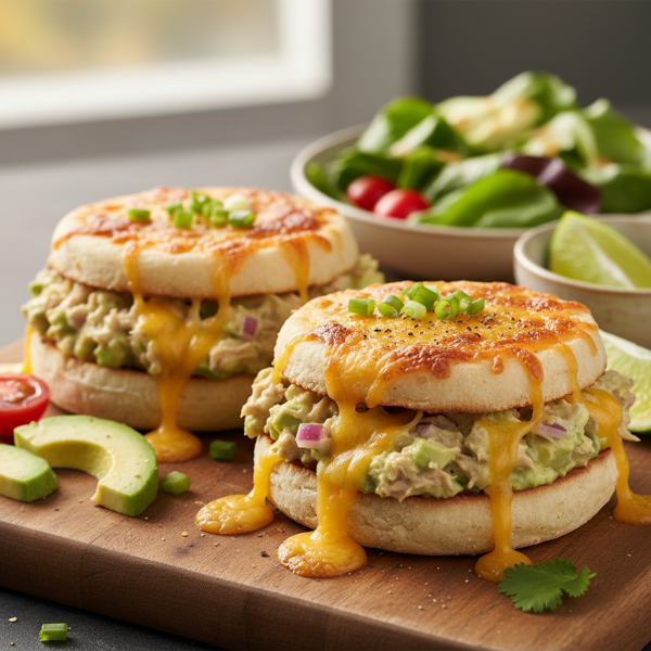Avocado Tuna Melt Delight on English Muffins recipe