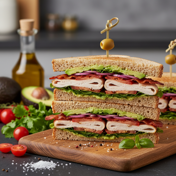 Avocado & Turkey Power Club Sandwich recipe