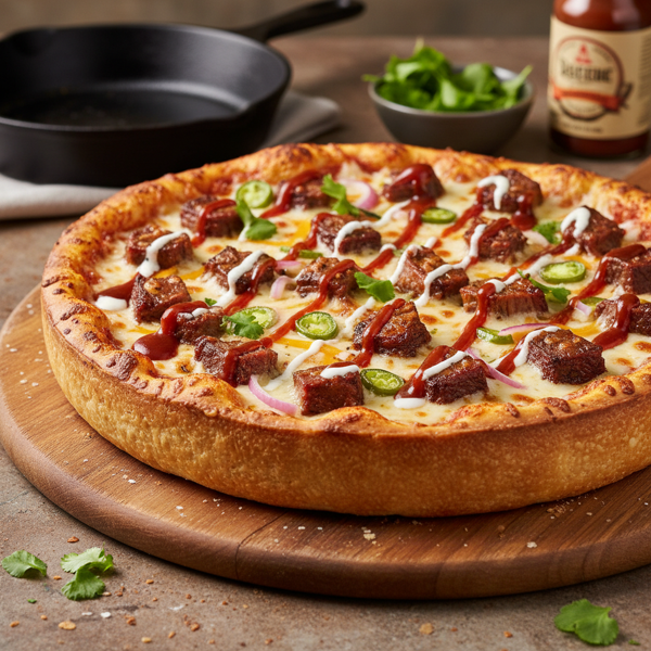 BBQ Beef & Cheese Delight Pizza recipe