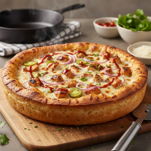 BBQ Chicken Alfredo Delight Pizza recipe