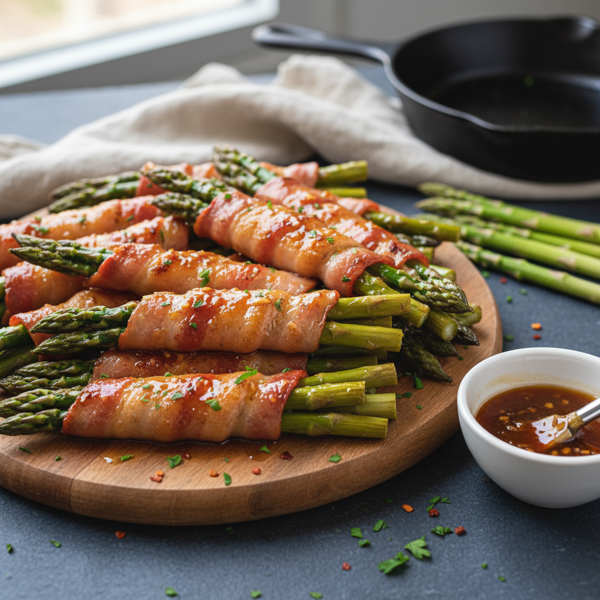 Bacon-Wrapped Asparagus Bundles with Sweet Garlic Glaze recipe