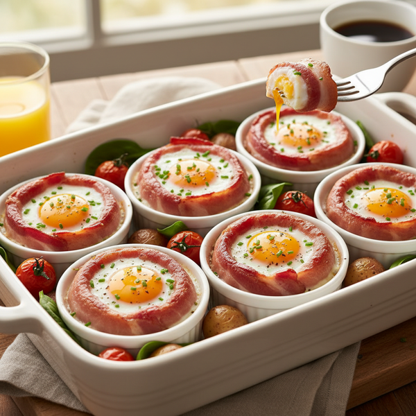 Bacon-Wrapped Breakfast Baked Eggs recipe