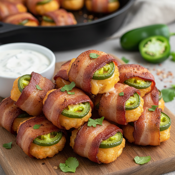 Bacon-Wrapped Jalapeño Tater Tot Bites recipe
