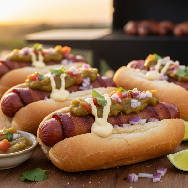 Bacon-Wrapped Santa Rosalia Hot Dogs recipe