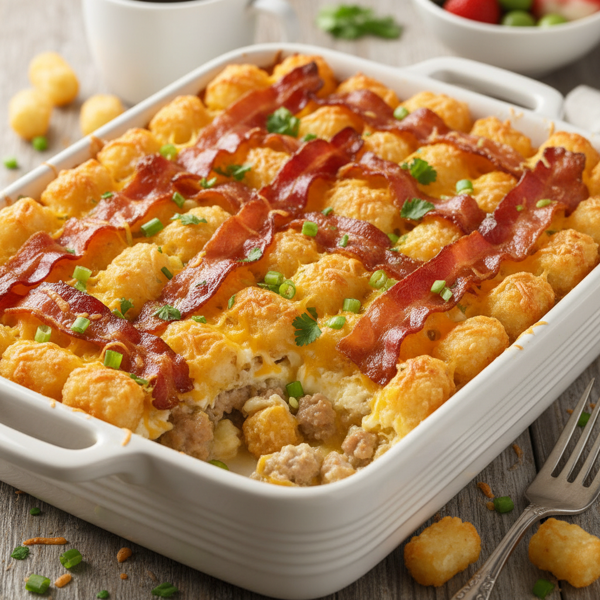 Bacon & Tater Tot Breakfast Bake recipe
