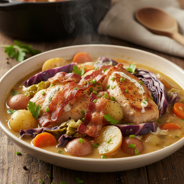 Bacon and Cabbage Chicken Stew Delight recipe