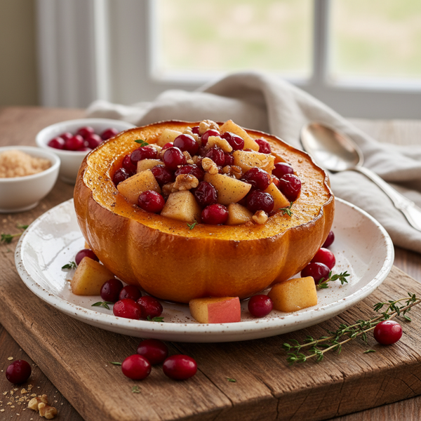 Baked Acorn Squash with Cranberry-Apple Filling recipe