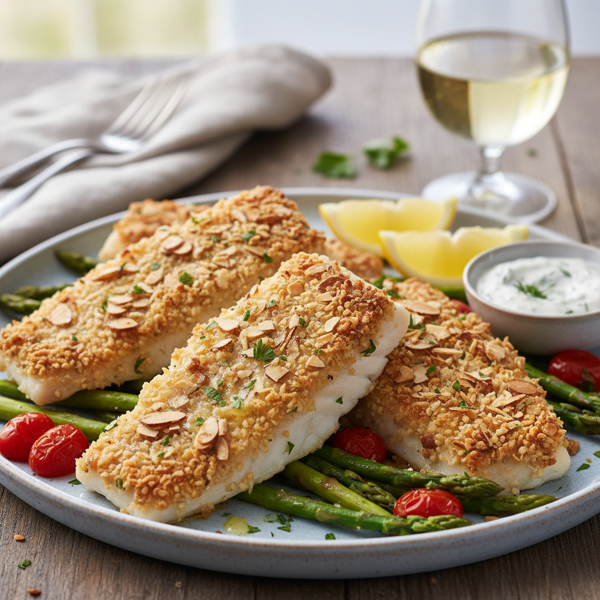 Baked Almond-Crusted Haddock Fillets recipe