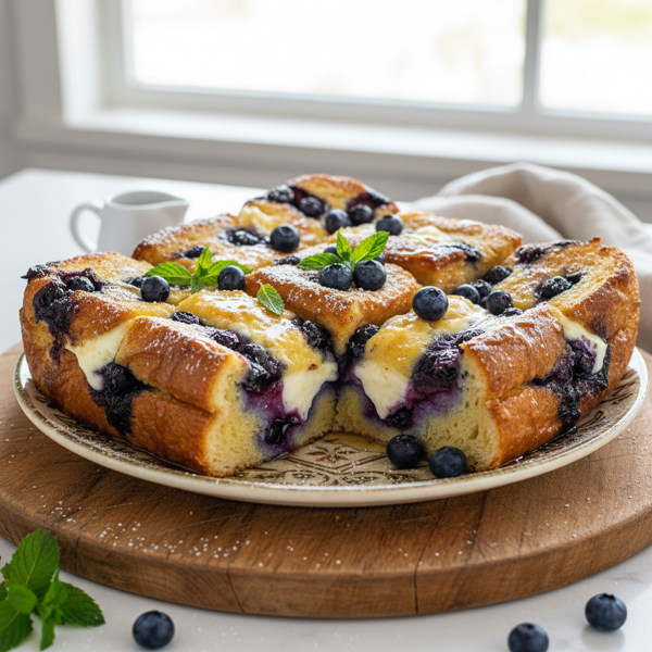 Baked Blueberry Cream Cheese French Toast recipe