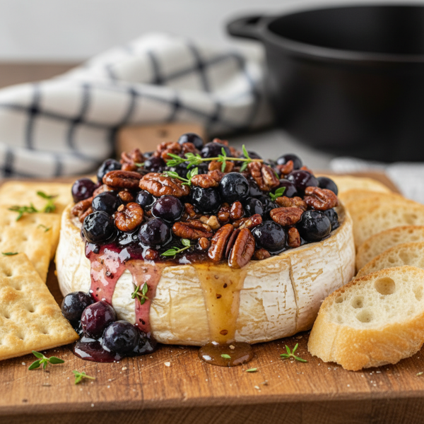 Baked Brie with Blueberry-Pecan Topping recipe