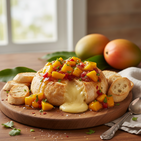 Baked Brie with Tropical Mango Chutney recipe