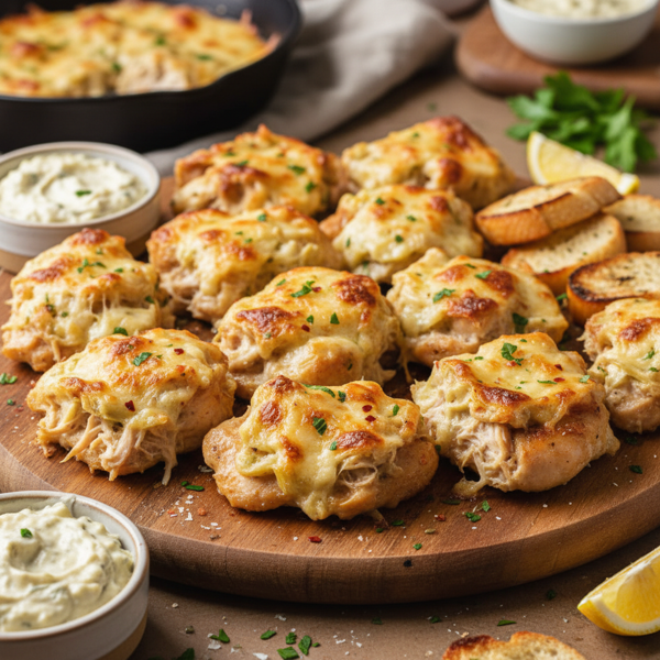 Baked Cheesy Artichoke Chicken Bites recipe