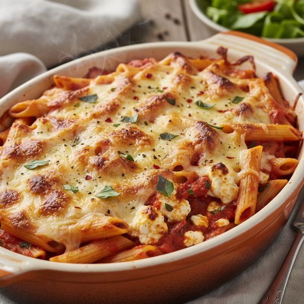 Baked Cheesy Penne Delight recipe