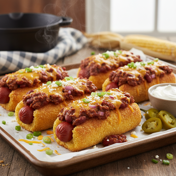 Baked Chili Corn Dogs recipe