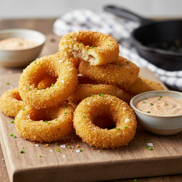 Baked Crunchy Onion Rings recipe