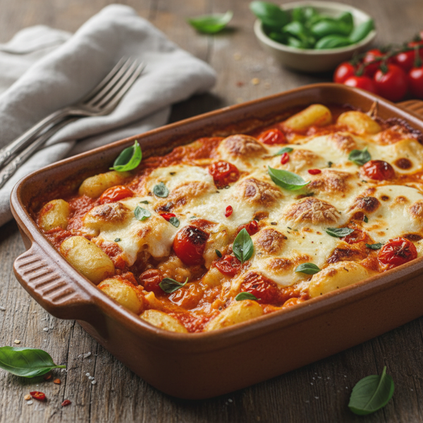 Baked Gnocchi with Tomato and Basil recipe