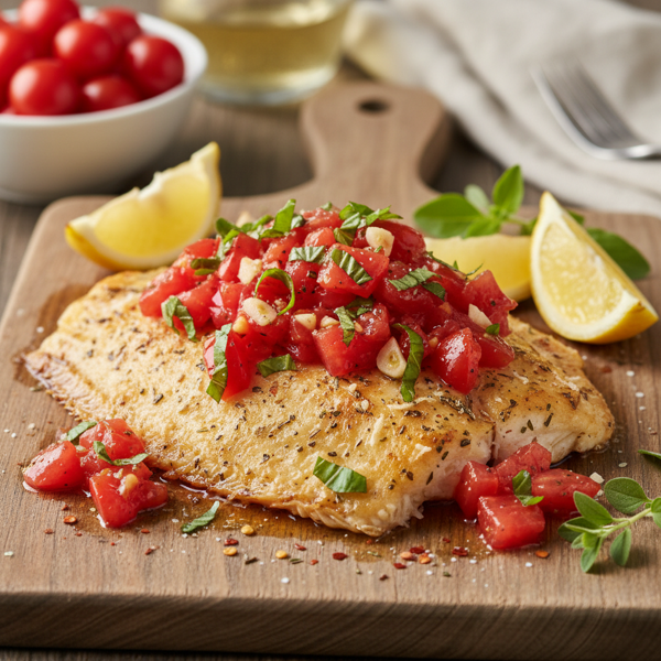 Baked Italian Flounder with Fresh Tomato Basil recipe