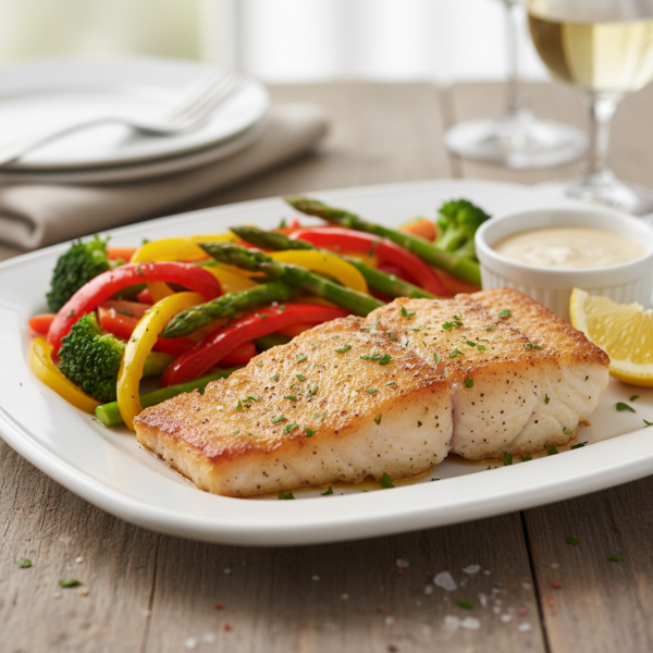 Baked Orange Roughy with Sautéed Vegetables recipe