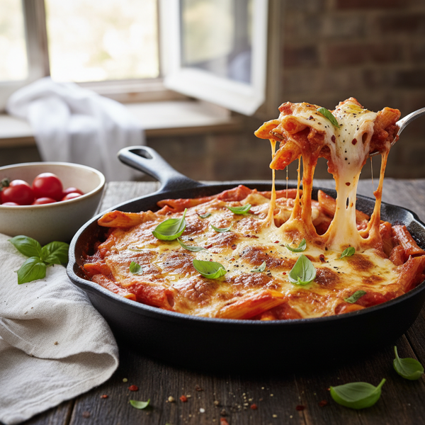 Baked Penne with Tomato and Mozzarella recipe
